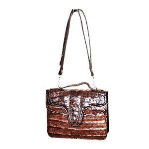 Vintage 1960's Croc Leather Brown Bag.